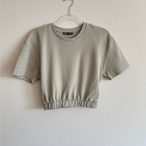 Zara Women's Light green Crop Top